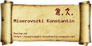 Miserovszki Konstantin névjegykártya